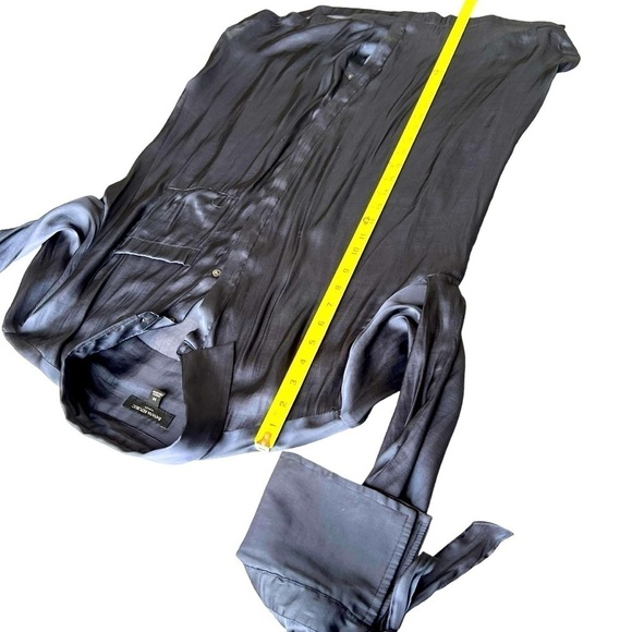 Banana Republic Silky Oversized Long Sleeve Button Up in Dark Grey Size Medium - Picture 4 of 10